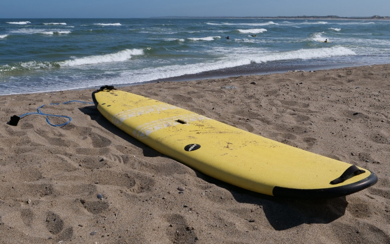 Weiche Beschichtung auf der Standfläche eines Surfboards