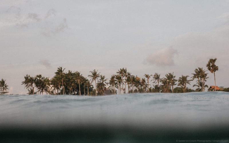 Wellenreitspot auf Bali - vom Wasser aus fotografiert